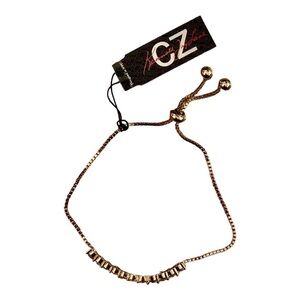 NWT CZ by Kenneth Jay Lane Gold Round Chain Bracelet